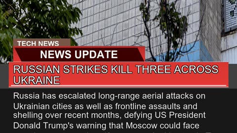 Russian Strikes Kill Three Across Ukraine