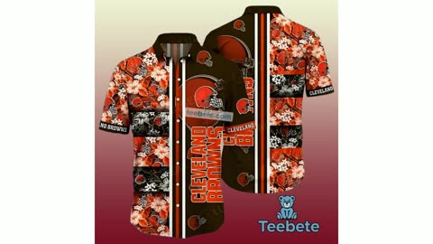 Tropical Floral Summer Cleveland Browns Orange High End Hawaiian Shirts