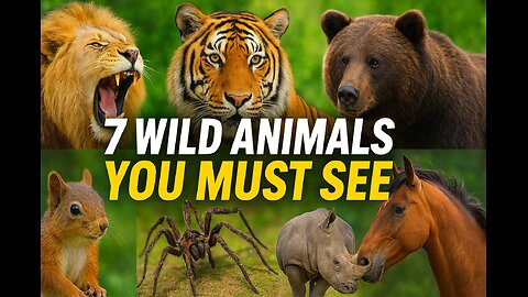 7 Wild Animals You Must See 🦁🐅🐻🦏🐴🕷🐿