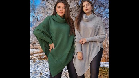 Conjuntos Social De Inverno Calça Skinny Vestidos Com Estampa Floral Mídi Poncho