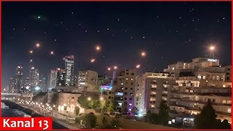Israeli cities under heavy Iranian missile "rain" - Video footage