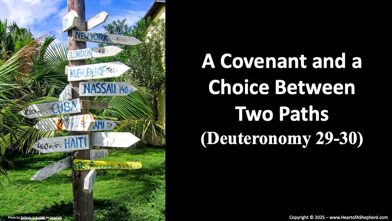A Covenant and a Choice Between Two Paths (Deuteronomy 29-30) from www.HeartofAShepherd.com.