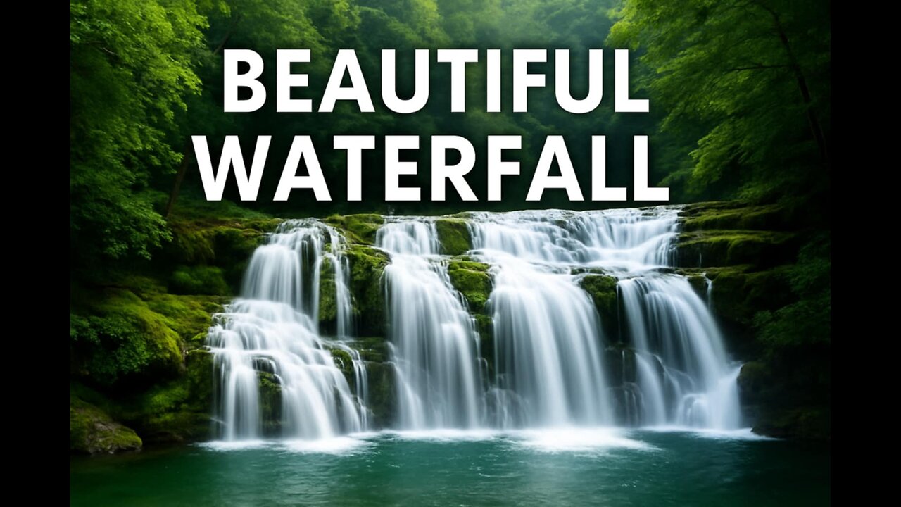 Relaxing Waterfall Sounds for Stress Relief | Nature Background Music for Sleep, Study, Meditation