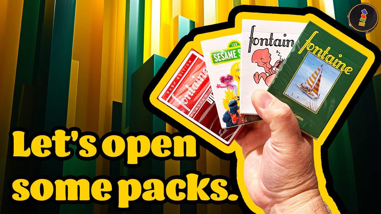 FONTAINES! Let's open some Green and Yellow (And One Special Red One!) Playing Card Decks!
