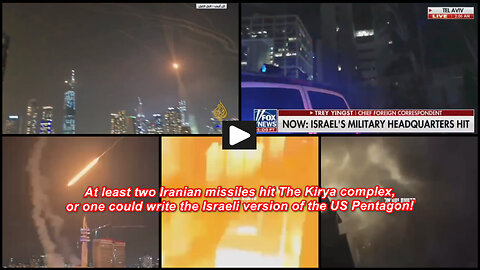Tel Aviv: Iranian missiles hit The Kirya Israeli/IDF Military Headquarters