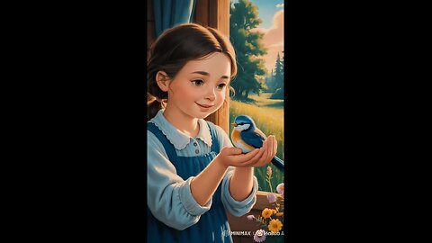 a beautiful girl with sparrow