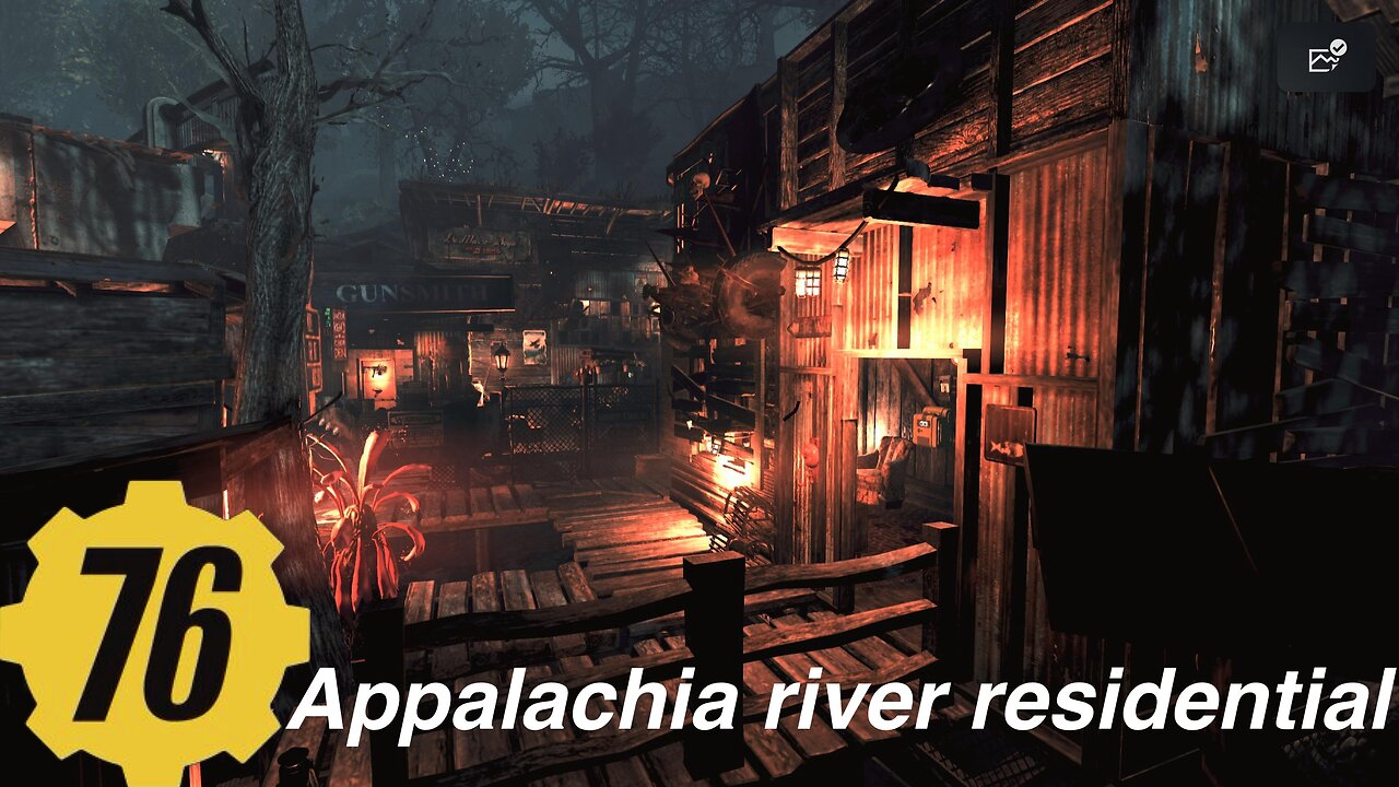 Fallout 76 Appalachia river residential camp build, Fallout 76