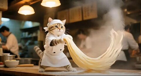 Adorable Tiny Kitten Becomes a Ramen Chef! Wholesome Cat Cooking Adventure/猫ちゃんラーメンシェフ！