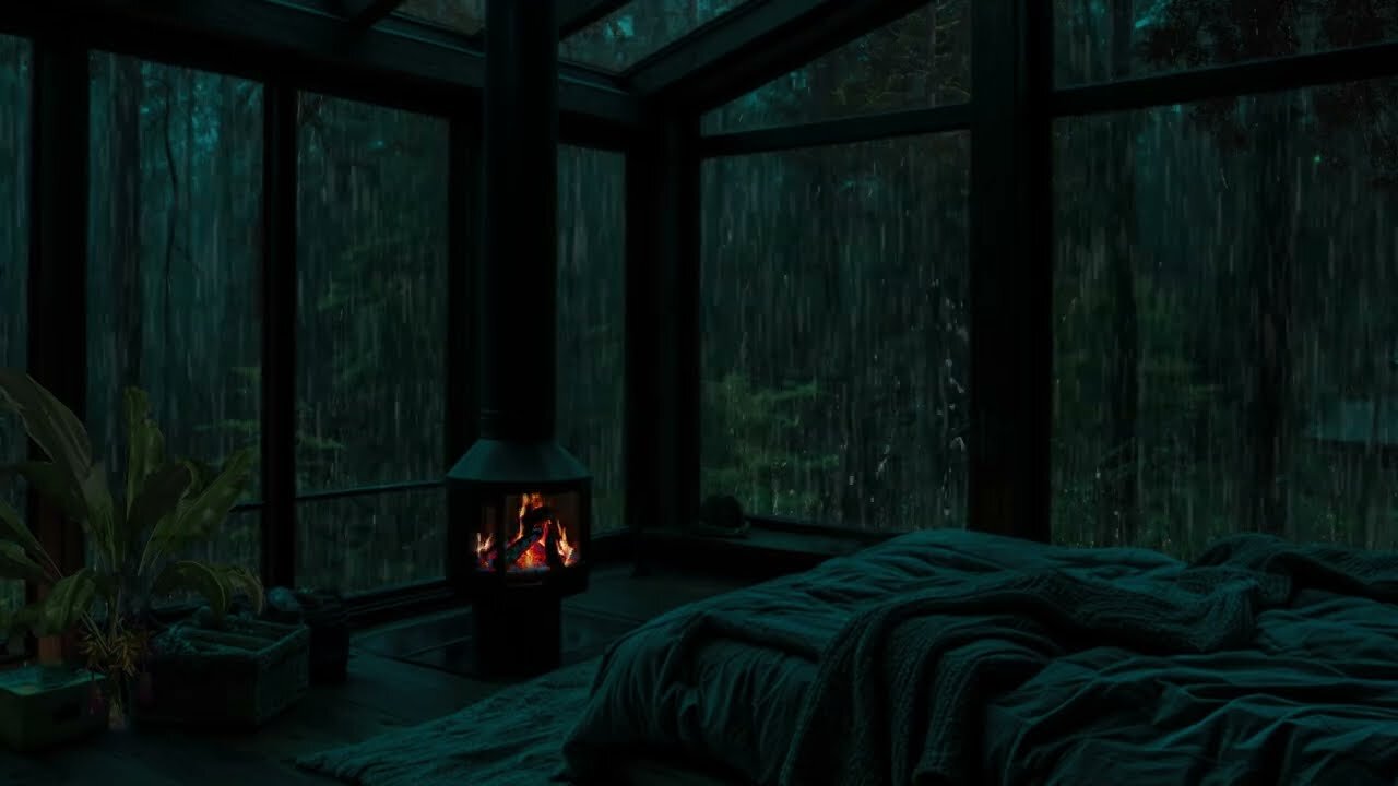 Rain Sound in Forest ⛈️ Heavy Rain on Window | Fall Asleep Fast in 3 Minutes | Soothing Rain Vibes
