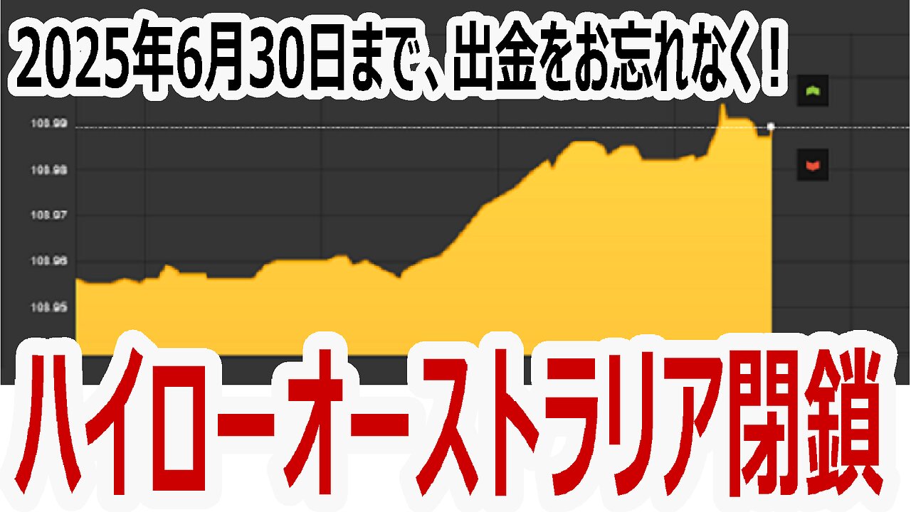 ハイローオーストラリア閉鎖、2025年6月30日まで、出金をお忘れなく! #ハイローオーストラリア #ハイロー閉鎖 #バイナリーオプション
