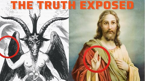Why Jesus and baphomet are both holding up 2 fingers (fully explained)
