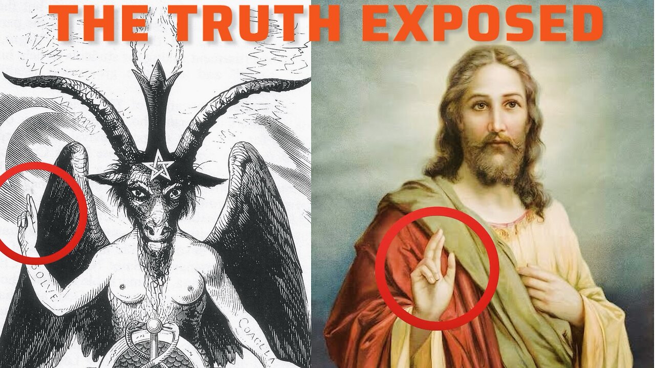 Why Jesus and baphomet are both holding up 2 fingers (fully explained)