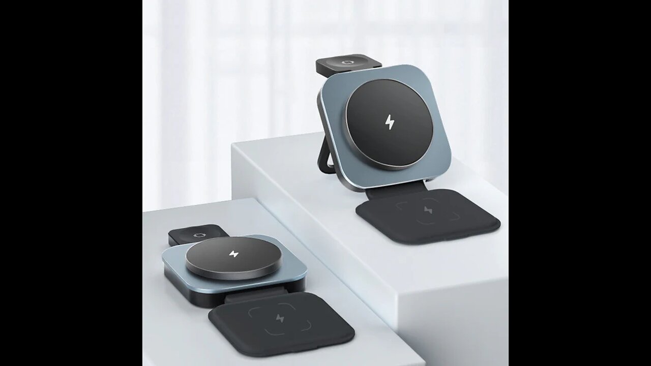 Three-In-One Foldable Magnetic Wireless Charging Stand