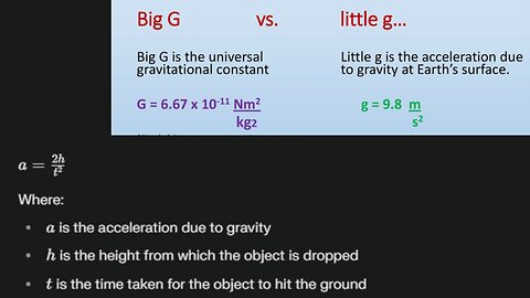 Little g VS Big G Kinematics VS Dynamics