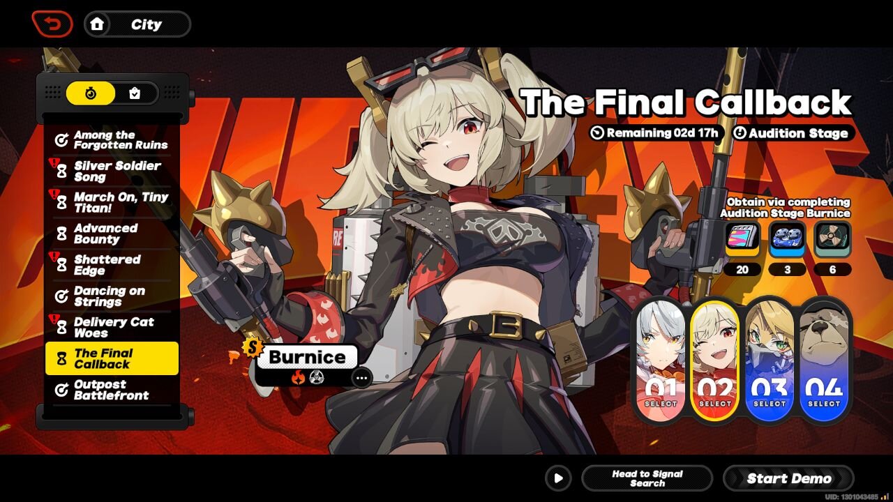 Burnice - Test out - Final Callback Event - Zenless Zone Zero v1.6