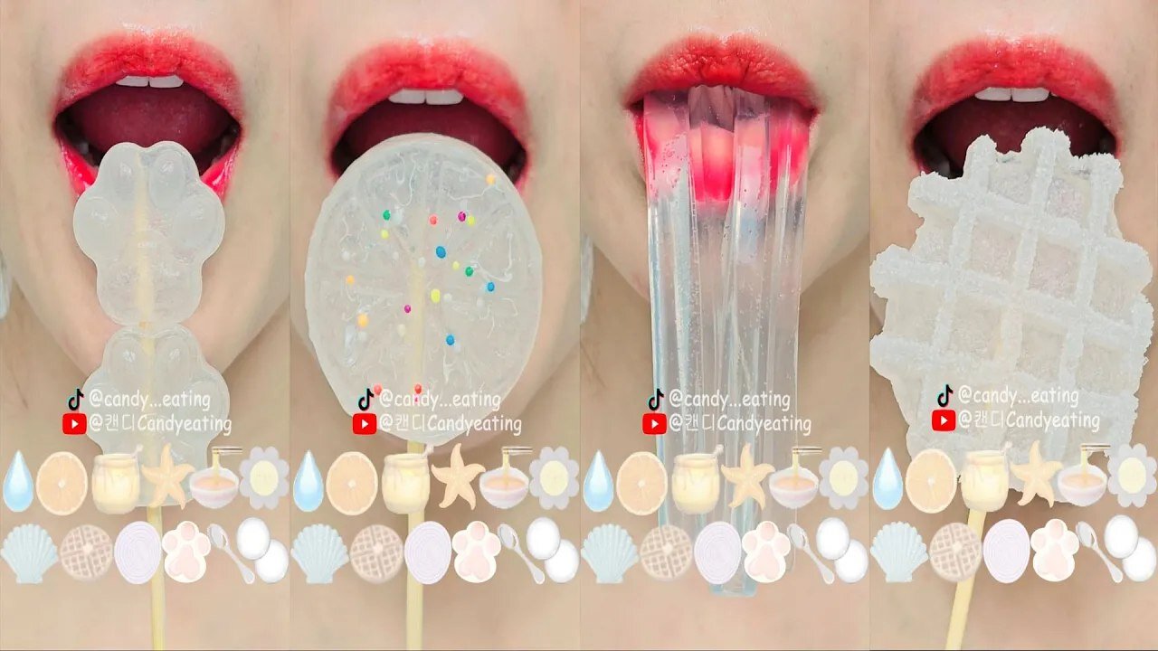 ASMR CLEAR EMOJI FOOD | EATING SOUND