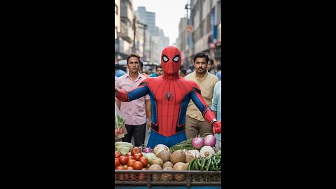 Spyder man selling Sabji🤣