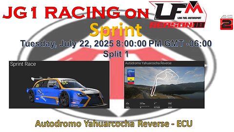 JG1 RACING on LFM - Sprint Race - Autodromo Yahuarcocha Reverse - ECU - Split 1