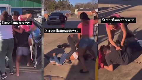 Woman Fighting at The Gas Station