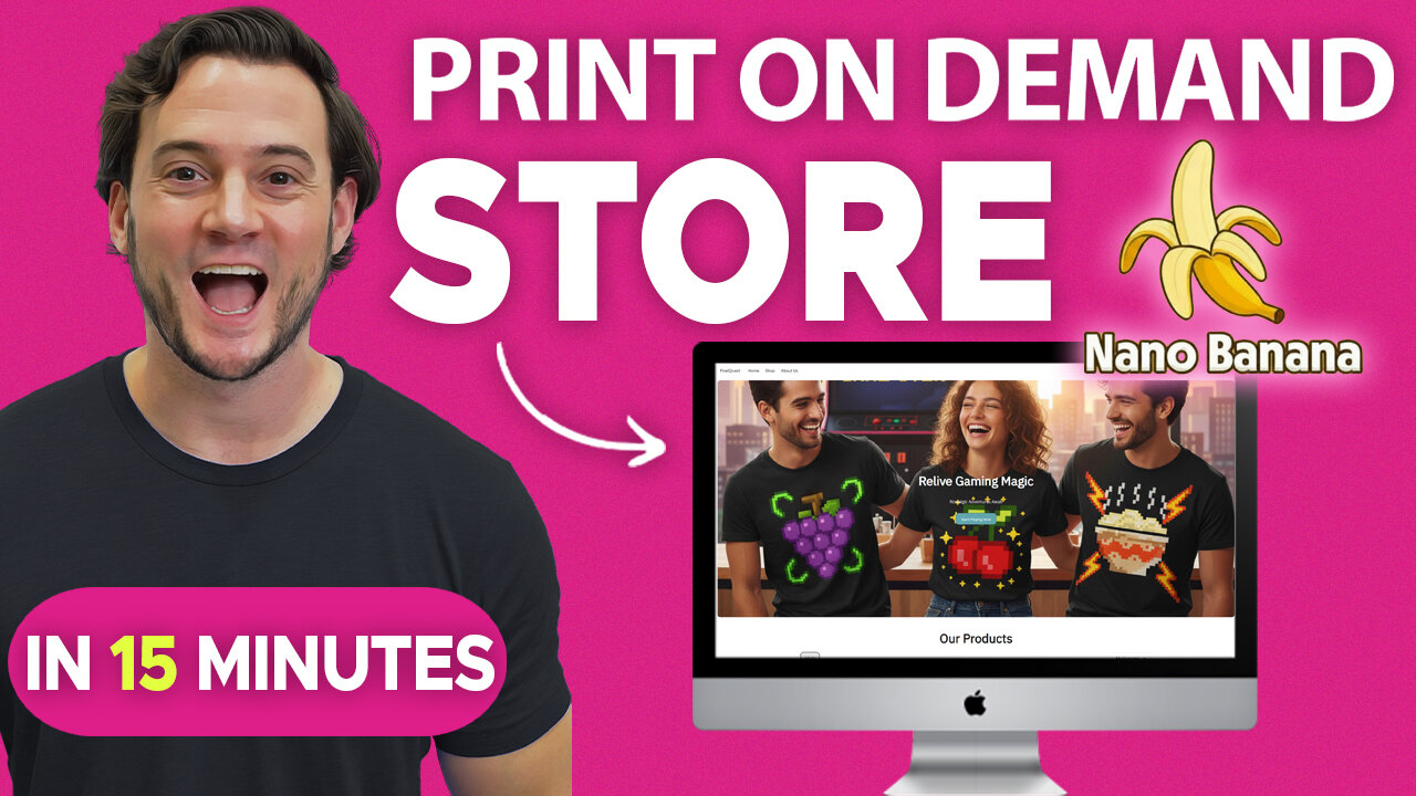 Launching a Print on Demand Store in 15min w/ Google Nano Banana AI🍌
