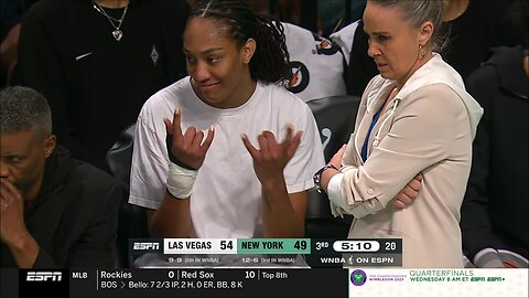 🚨 A'JA WILSON INJURES WRIST, OUT | New York Liberty vs Las Vegas Aces, WNBA women's basketball