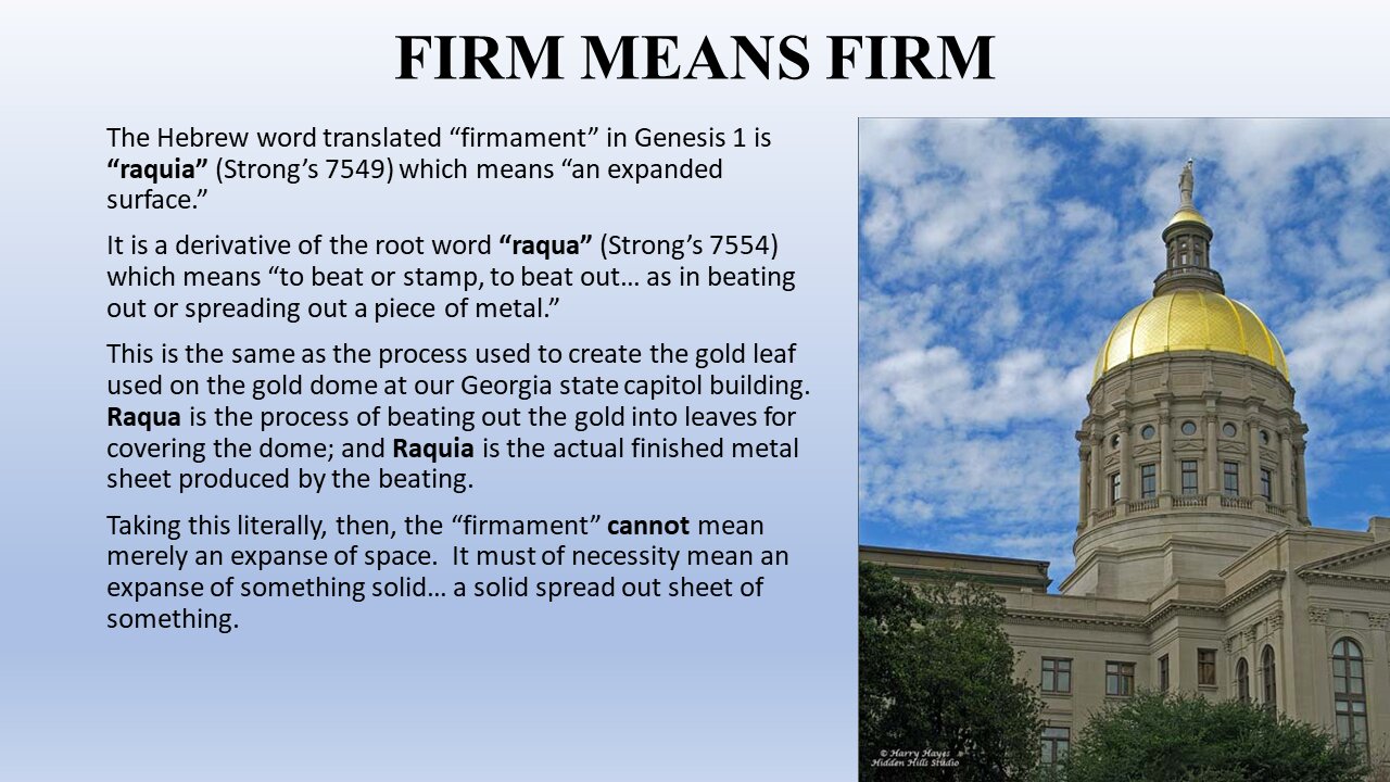 Biblical Cosmology Part 6 of 8 "The Firmament"