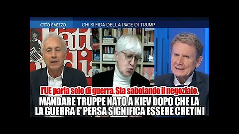 Marco Travaglio in tv:"L'UE parla solo di guerra e Zelensky non è in grado di porre condizioni.E' un'ottima notizia che Putin e Trump si parlano" Mandare soldati NATO dopo che Kiev ha perso la guerra significa essere dei cretini