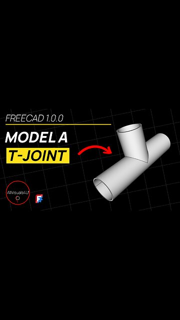 📌 FreeCAD Part Design - T-Joint Model - FreeCAD 1 Tutorial - FreeCAD For Beginners | #Shorts