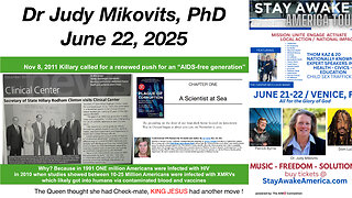 Judy Mikovits presentation at Stay Awake America Tour, Venice, FL Jun 22 2025
