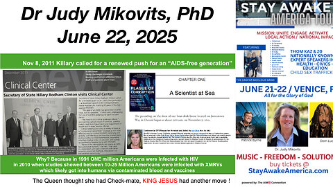 Judy Mikovits presentation at Stay Awake America Tour, Venice, FL Jun 22 2025