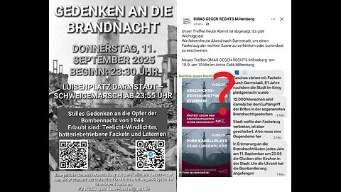 Stilles Gedenken an die Opfer der Bombennacht am 11.09.1944 in Darmstadt / Livestream