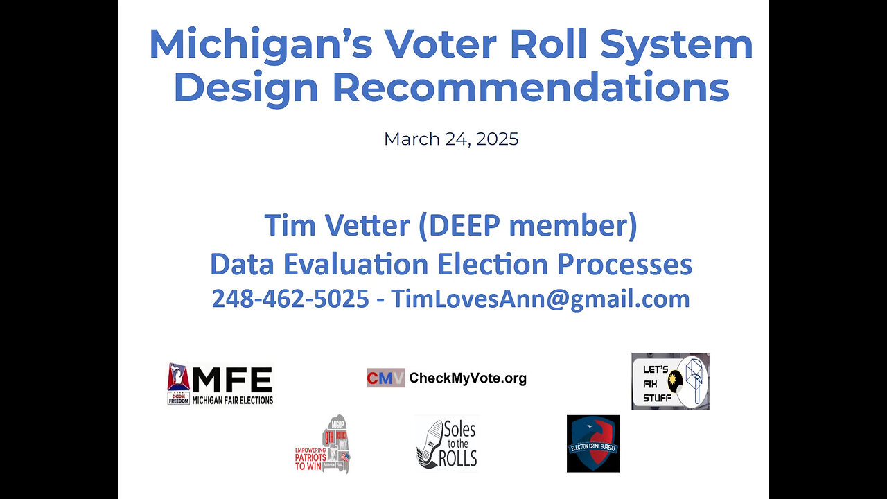 The Data from Michigan's BOE has been Altered in our Vote History Records!