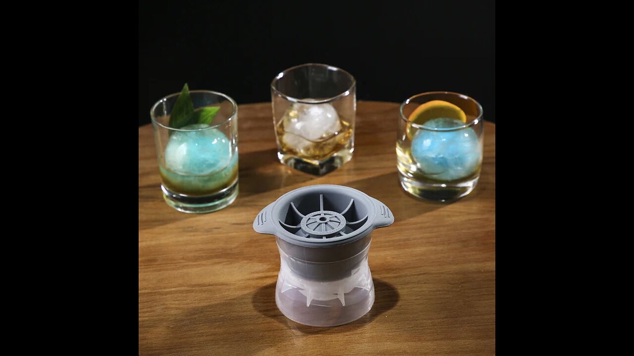 Reusable Sphere Silicone Ice Cube Tray For Whisky, Scotch, Highball Cocktail & Liqueur Glass