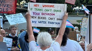 Racist White VA Dem SHOCKS Country Holding Straight-Up JIM CROW Sign To Protest Winsome Earle-Sears