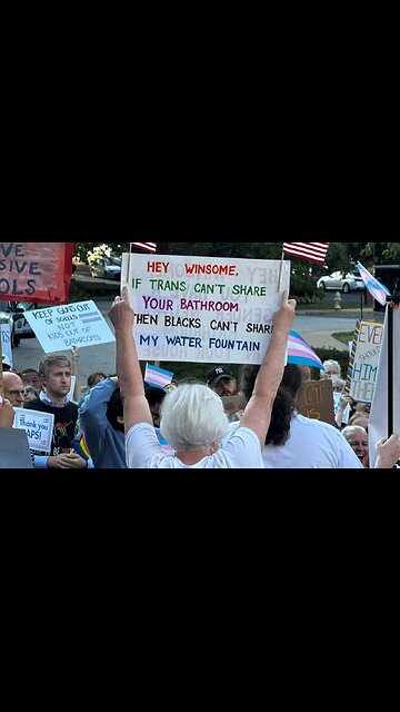 Racist White VA Dem SHOCKS Country Holding Straight-Up JIM CROW Sign To Protest Winsome Earle-Sears