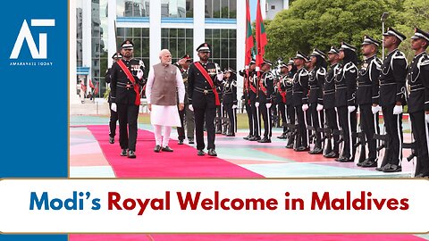 PM Modi's Grand Welcome in Maldives with 21-Gun Salute | Amaravati Today