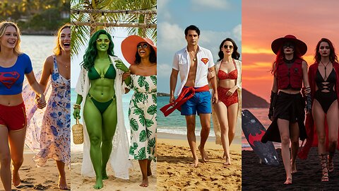 Superheroes Summer Couples ☀️👫 #summer #marvel #dc #avengers #spiderman #batman #superman #hulk