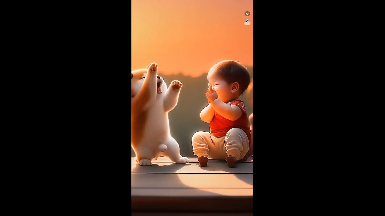 Wow 😲 Baby with dog So Cute #aivideo #ai #aiart