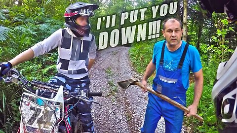 Angry Man Attack Dirt Bikers - Riders VS Hillbilly