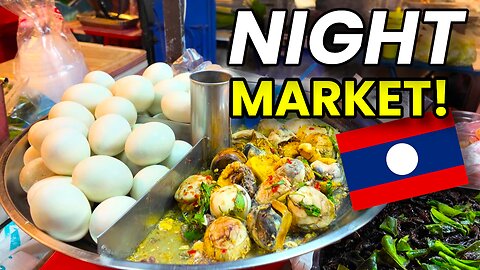 AMAZING Vientiane Night Food Market Walking Tour!🇱🇦