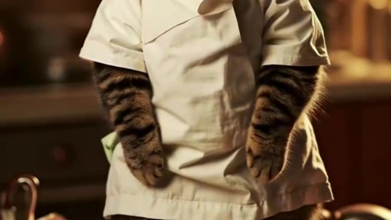 Chef Cat Makes a Mess in the Kitchen