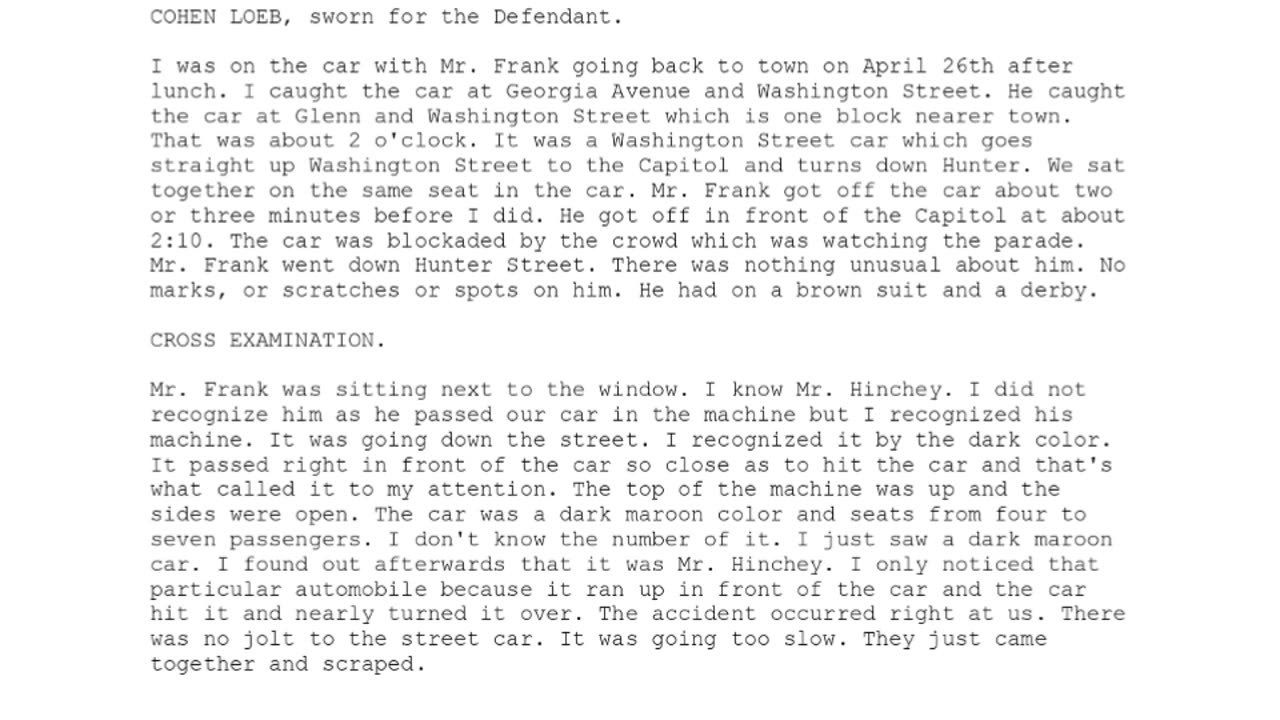 Cohen Loeb, Sworn In as the 58th Witness for the Defense