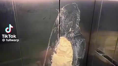A hot female tries to get into an elevator late