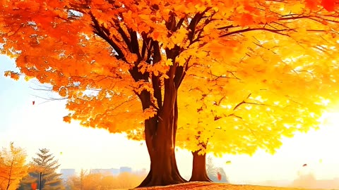 AI Generated Nature Art – Stunning Tree & Leaves Animation