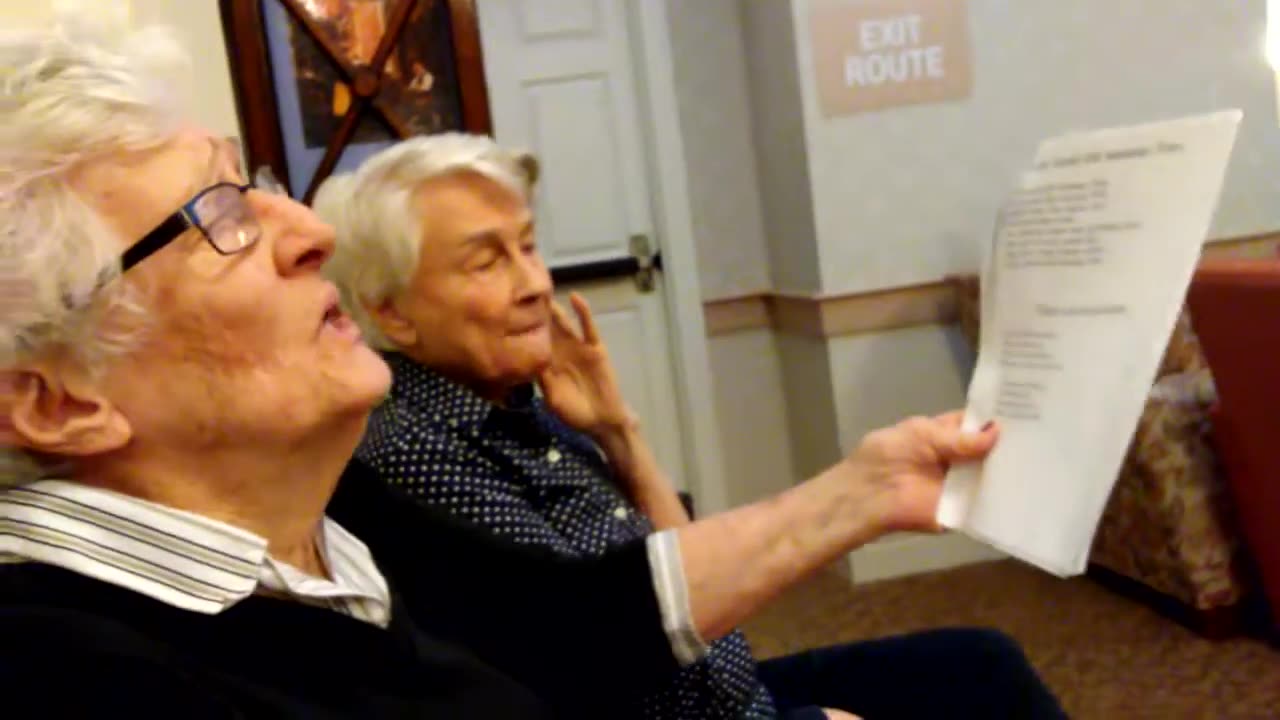 Peg n friends singin the ol Irish native tongue