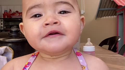 Pool Baby Chitters In Cool Breeze