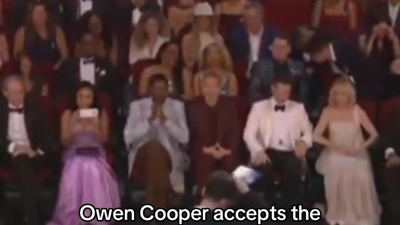 Owen Cooper accepts the Emmy Award for Supporting Actor