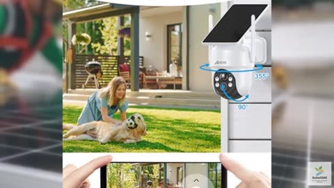 ANRAN Solar Security Cameras Wireless Outdoor, 4MP QHD Battery Powered Home Secu