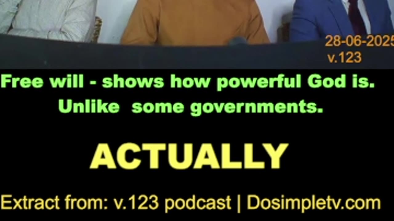 Free will - shows how powerful God is - unlike some governments