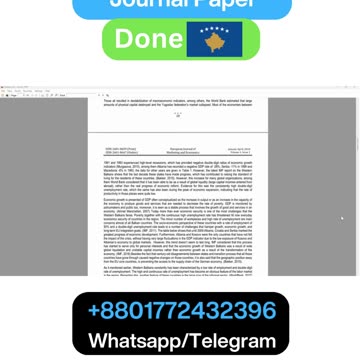 Student Work(Research Journal) | MSc Economics – Western Balkans Labor Market Study | UofP